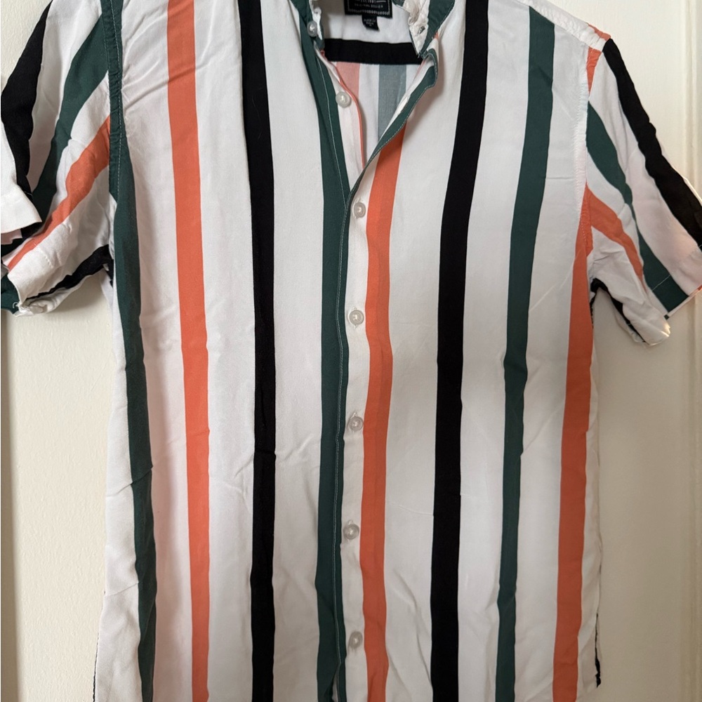 Guess Black and Green Casual Button Down Shirt